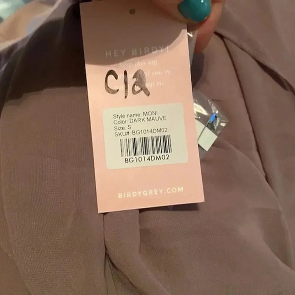 NWT Birdy Grey Moni Convertible Dress Sleeveless V-Neck Chiffon Dark Mauve Small - Picture 8 of 10